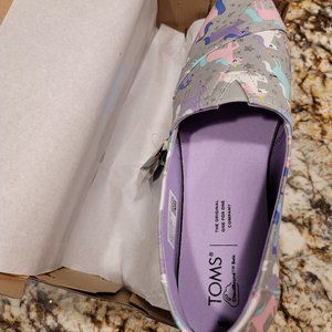 EUC Size 8 Womens Tom's Alpargata Unicorn Glitter Shoes